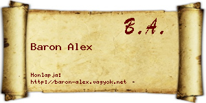 Baron Alex névjegykártya