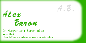 alex baron business card